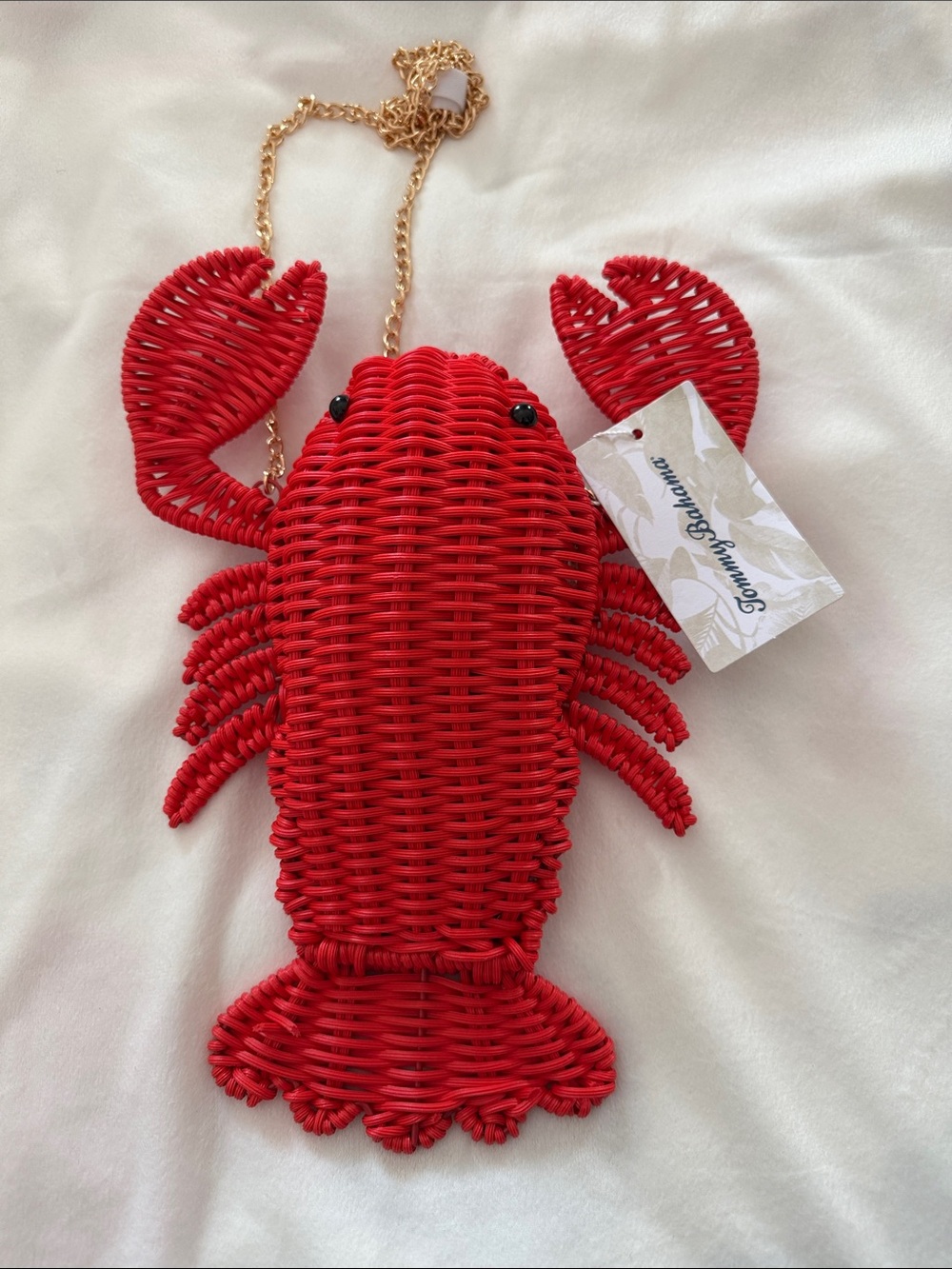 Tommy Bahama Red Woven Lobster Crossbody Bag
